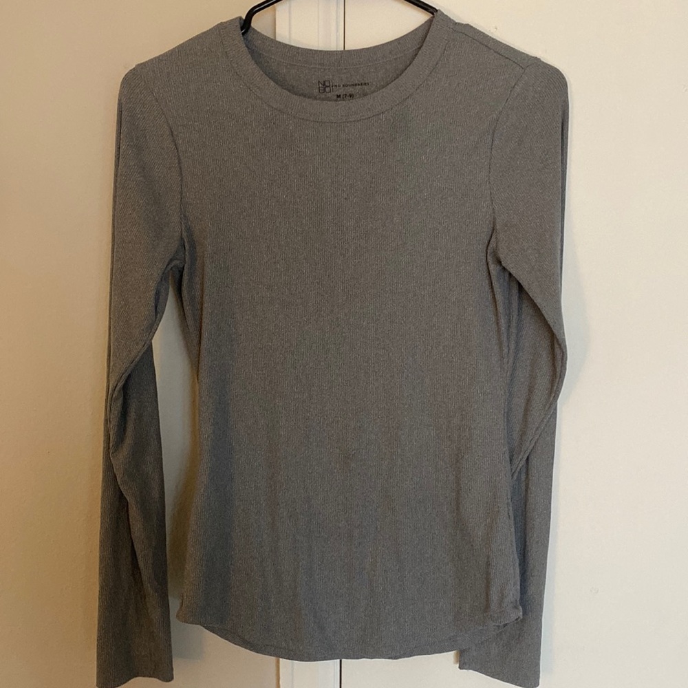 NO Boundaries Soft Grey Long Sleeve-Size Medium